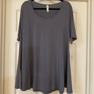LuLaRoe XL Perfect Tee Solid Grey/Blue LLR NWT